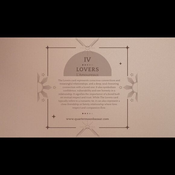 Lovers Tarot Card 18k Gold Plated Tarnish-Free Necklace NEW - Picture 6 of 6